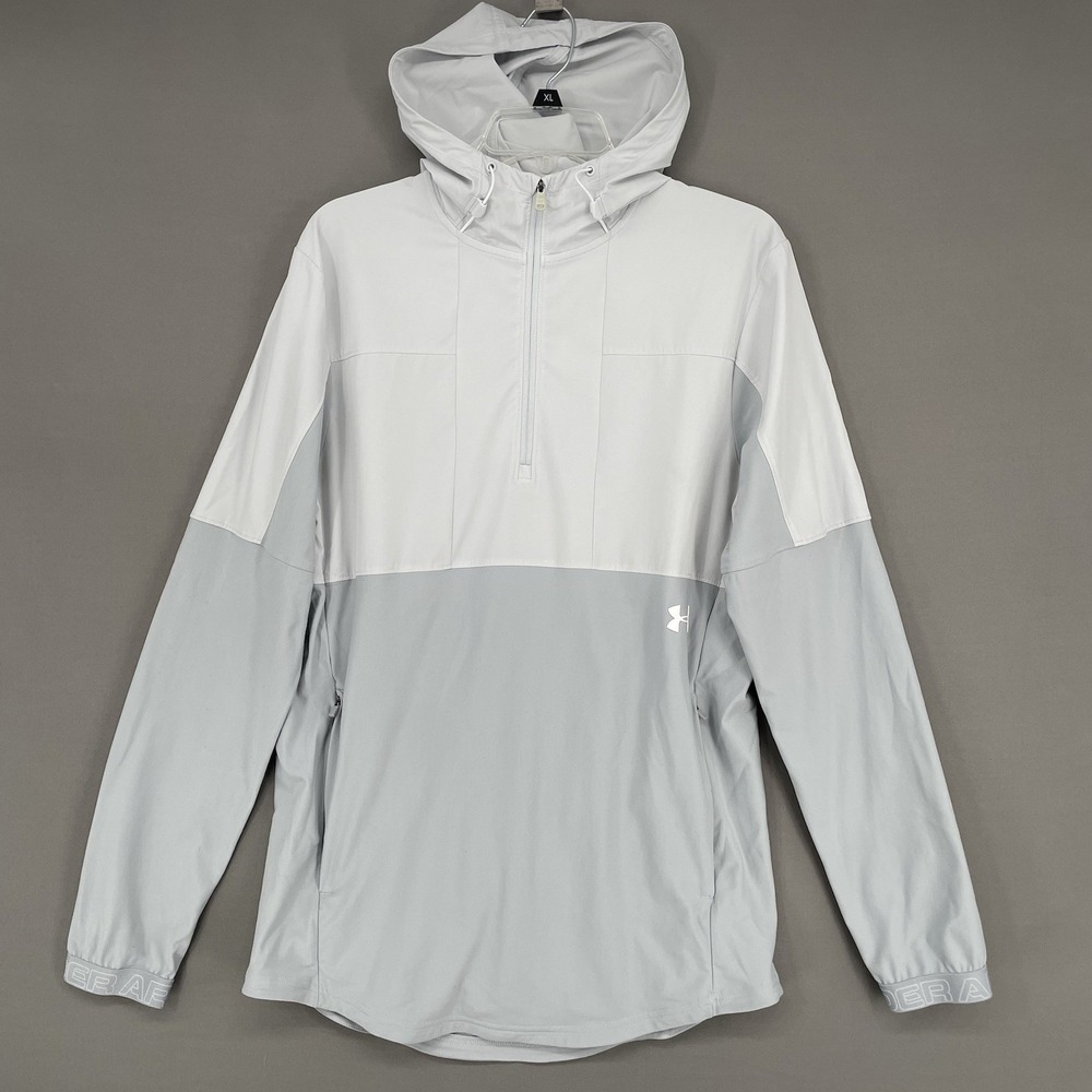 Hooded Under Armour Vanish Hybrid Jacket Pullover 1/4 Zip‎ Silver Medium